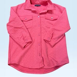 Simply Southern Quilted Pink Snap-Front Shirt Jacket for Kids